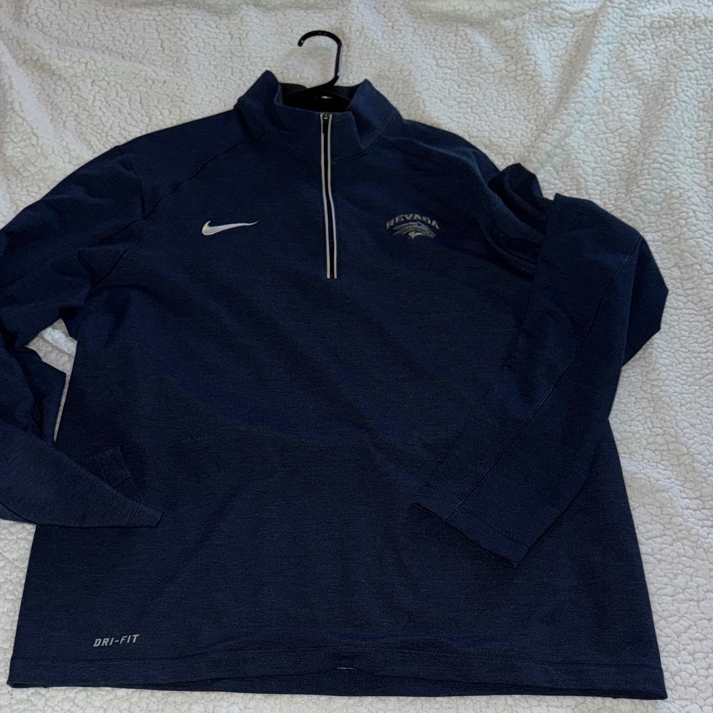 Nevada Wolfpack Nike Dri-FIT Navy Quarter-Zip Pullover